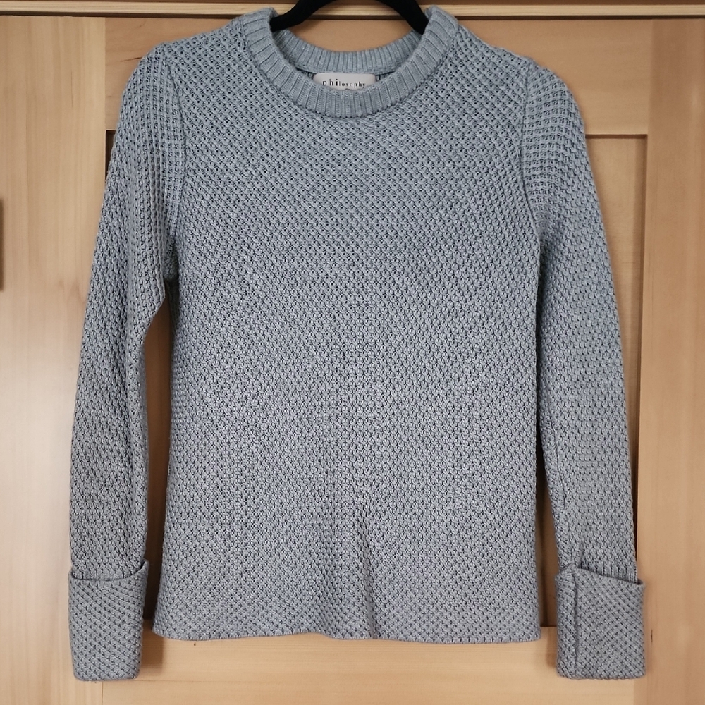 Philosophy Light Gray Crew Neck Sweater